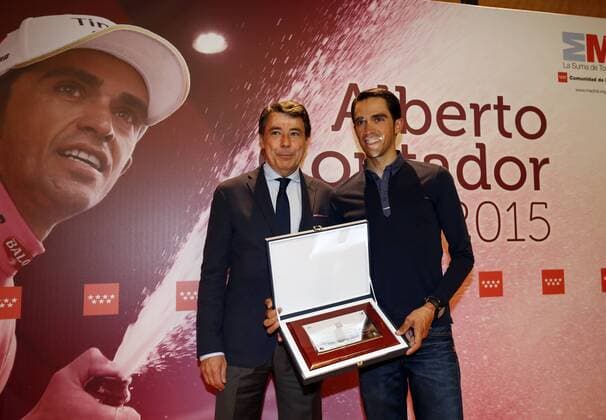 Homage to the champion of Giro d Italia, Alberto Contador, in Madrid. xBEATRIZxGUZMANx 