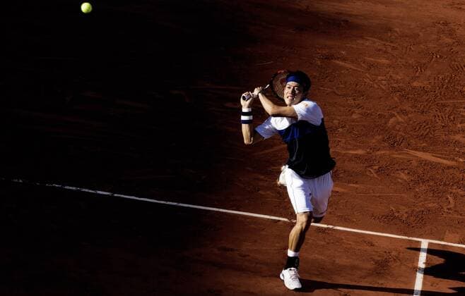 TENNIS - ATP Tennis Herren French Open 2015 PARIS,FRANCE,02.JUN.15 - TENNIS - ATP World Tour, Grand Slam, Roland Garros, French Open. Image shows Kei Nishikori (JPN). GEPAxpictures xMatthiasxHauer