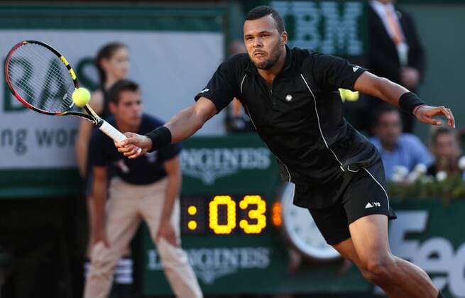 - PARIS, FRANCE: French Jo-Wilfried Tsonga pictured in action at the Roland Garros French Open tennis tournament, in Paris, France, Tuesday 02 June 2015. The Roland Garros Grand Slam takes place from 24 May to 07 June 2015. VIRGINIExLEFOUR  x04635695x