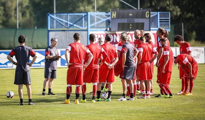 Fussball ÖFB Nationalteam, team training course STEGERSBACH,AUSTRIA,02.JUN.15 - Fussball ÖFB Nationalteam, Oesterreichischer Fussball-Bund, team training course. Image shows the team of AUT. GEPAxpictures xCh.xKelemen