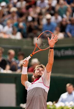 02.06.2015. Roland Garros, Paris, France. Stan Wawrinka of Switzerland in action against Roger Federer of Switzerland during their Men s Singles match on day ten of the 2015 French Open 2015 in Paris, France. Wawrinka won the match 6-4 6-3 7-6 to move into the semi finals xBenxPipex  ActionPlus11627056