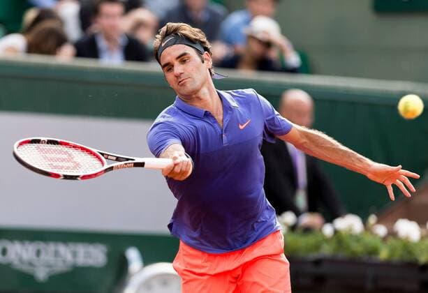 02.06.2015. Roland Garros, Paris, France. Roger Federer of Switzerland in action against Stan Wawrinka of Switzerland during their Men s Singles match on day ten of the 2015 French Open 2015 in Paris, France. Wawrinka won the match 6-4 6-3 7-6 to move into the semi finals xBenxPipex  ActionPlus11627086