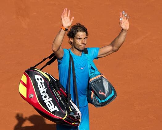 Rafael Nadal (ESP) verabschiedet sich vom Publikum, Emotion, Tennis - French Open 2015 - Grand Slam ITF ATP Tennis Herren WTA Tennis Damen - Roland Garros - Paris - - France - 3 June 2015. Juergen Hasenkopf
