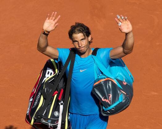 Rafael Nadal (ESP) verabschiedet sich vom Publikum, Emotion, Tennis - French Open 2015 - Grand Slam ITF ATP Tennis Herren WTA Tennis Damen - Roland Garros - Paris - - France - 3 June 2015. Juergen Hasenkopf