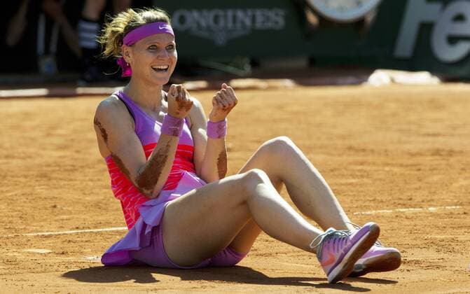 TENNIS - WTA Tennis Damen French Open 2015 PARIS,FRANCE,04.JUN.15 - TENNIS - WTA Tour, Grand Slam, Roland Garros, French Open. Image shows the rejoicing of Lucie Safarova (CZE). GEPAxpictures xMatthiasxHauer