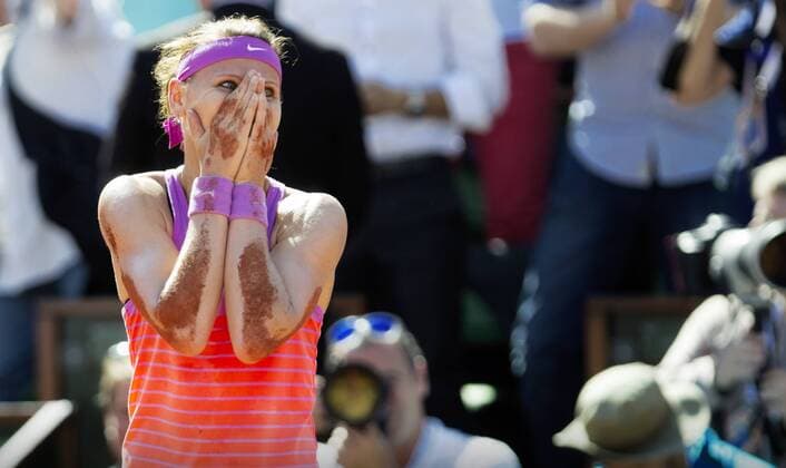 TENNIS - WTA Tennis Damen French Open 2015 PARIS,FRANCE,04.JUN.15 - TENNIS - WTA Tour, Grand Slam, Roland Garros, French Open. Image shows the rejoicing of Lucie Safarova (CZE). GEPAxpictures xMatthiasxHauer