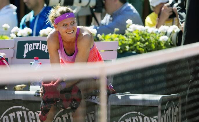 TENNIS - WTA Tennis Damen French Open 2015 PARIS,FRANCE,04.JUN.15 - TENNIS - WTA Tour, Grand Slam, Roland Garros, French Open. Image shows the rejoicing of Lucie Safarova (CZE). GEPAxpictures xMatthiasxHauer