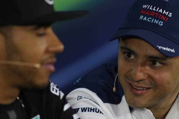 Aktuell Motorsport, Formel 1 GP von Kanada in Montreal, Pressekonferenz der Fahrer Canadian Grand Prix, Montreal 4 - 7 June 2015 04.06.2015 - press conference PK Pressekonferenz Lewis Hamilton (GBR) Mercedes AMG F1 W06 and Felipe Massa (BRA) Williams F1 Team FW37 