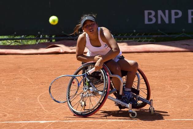 Aktuell Tennis, French Open in Paris, Behindertensport, Rollstuhltennis Yui Kaliji (jpn) TENNIS : Roland Garros French Open 2015 - Internationaux de France - 04 06 2015 