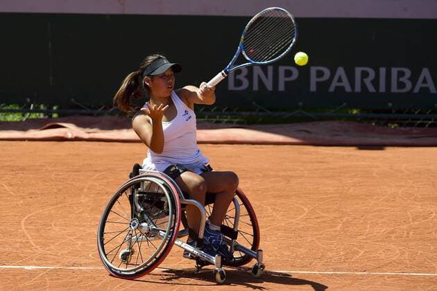Aktuell Tennis, French Open in Paris, Behindertensport, Rollstuhltennis Yui Kaliji (jpn) TENNIS : Roland Garros French Open 2015 - Internationaux de France - 04 06 2015 
