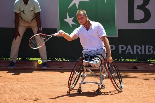 Aktuell Tennis, French Open in Paris, Behindertensport, Rollstuhltennis Nicolas Peifer (fra) TENNIS : Roland Garros French Open 2015 - Internationaux de France - 04 06 2015 