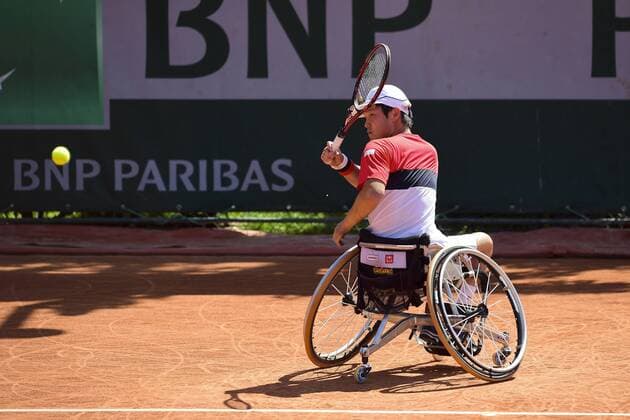 Aktuell Tennis, French Open in Paris, Behindertensport, Rollstuhltennis Shingo Kunieda (jpn) TENNIS : Roland Garros French Open 2015 - Internationaux de France - 04 06 2015 