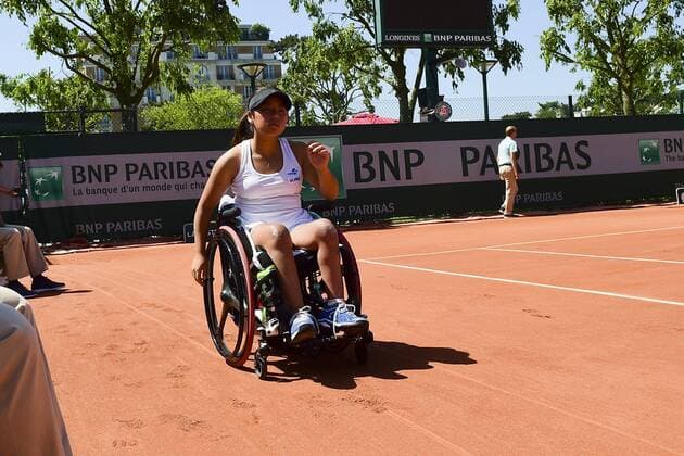Aktuell Tennis, French Open in Paris, Behindertensport, Rollstuhltennis Yui Kaliji (jpn) TENNIS : Roland Garros French Open 2015 - Internationaux de France - 04 06 2015 