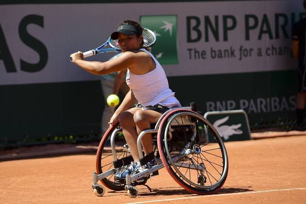 Aktuell Tennis, French Open in Paris, Behindertensport, Rollstuhltennis Yui Kaliji (jpn) TENNIS : Roland Garros French Open 2015 - Internationaux de France - 04 06 2015 