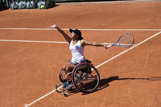 Aktuell Tennis, French Open in Paris, Behindertensport, Rollstuhltennis Yui Kaliji (jpn) TENNIS : Roland Garros French Open 2015 - Internationaux de France - 04 06 2015 
