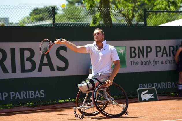 Aktuell Tennis, French Open in Paris, Behindertensport, Rollstuhltennis Nicolas Peifer (fra) TENNIS : Roland Garros French Open 2015 - Internationaux de France - 04 06 2015 