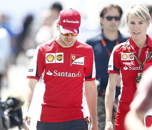 Motorsports: FIA Formula One World Championship WM Weltmeisterschaft 2015, Grand Prix of Canada, 5 Sebastian Vettel (GER, Scuderia Ferrari), Britta Roeske (GER, Scuderia Ferrari), xHOCHxZWEIx