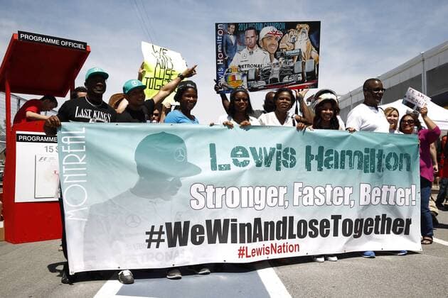 Motorsports: FIA Formula One World Championship WM Weltmeisterschaft 2015, Grand Prix of Canada, fans of 44 Lewis Hamilton (GBR, Mercedes AMG Petronas Formula One Team), xHOCHxZWEIx