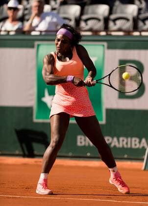 04.06.2015. Paris, France. Roland Garros French Open. Serena Williams of USA in action during her Women s Singles match against Timea Bacsinszky of Switzerland on day twelve of the 2015 French Open 2015 in Paris, France. Williams won the match 4-6 6-3 6-0 to move into the final. xBenxPipex  ActionPlus11627556