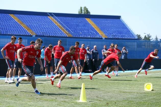 PXL_ Croatian football team training 04.06.2015., Zagreb,Croatia - Training of Croatian national football team before friendly match against Gibraltar in Varazdin. Andrej Kramaric, Ivan Tomecak.  GoranxStanzl PIXSELL