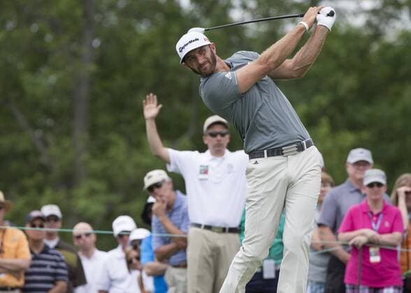 June 04 2015: Dustin Johnson teeing off during the first round of the Memorial Tournament held at the Muirfield Village Golf Club in Dublin, Ohio. GOLF: JUN 04 PGA Golf Herren - the Memorial Tournament - First Round Icon150604036 EDITORIAL USE ONLY