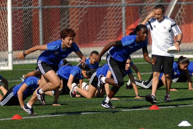 VANCOUVER, June 4, 2015 -- Referees appointed by FIFA attend a training session ahead of FIFA Women s World Cup Canada 2015 in Vancouver, Canada, June 4, 2015. FIFA Referees Committee appointed 22 referees, seven support referees and 44 assistant referees in March for the FIFA Women s World Cup Canada 2015, which will be unveiled on Saturday.) CANADA-VANCOUVER-FIFA-WOMEN S WORLD CUP-REFEREES-TRAINING SergeixBachlakov 