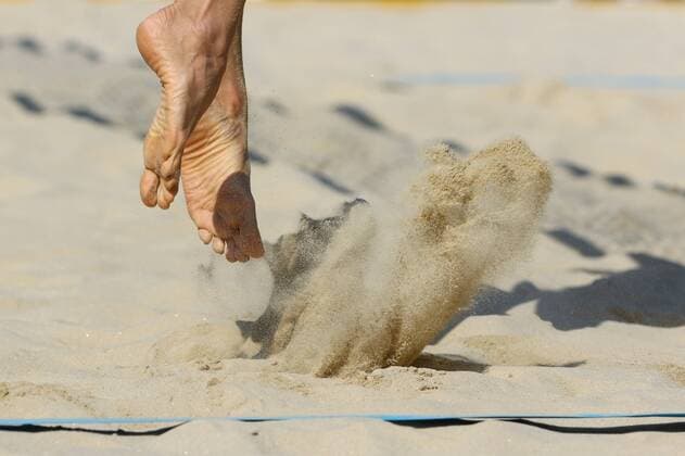 Beach volleyball Beachvolleyball - FIVB Major Series 2015 POREC,CROATIA,06.JUN.15 - BEACH VOLLEYBALL - FIVB Major Series, women. Image shows a feature with feets and sand. GEPAxpictures xMaticxKlansek