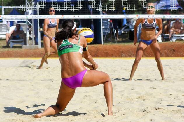 Beach volleyball Beachvolleyball - FIVB Major Series 2015 POREC,CROATIA,06.JUN.15 - BEACH VOLLEYBALL - FIVB Major Series, women. Image shows Talita Da Rocha Antunes (BRA). GEPAxpictures xMaticxKlansek
