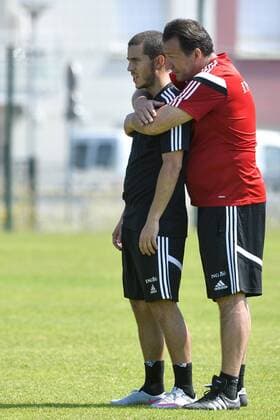 - BORDEAUX, FRANCE: Belgium s Eden Hazard and Belgium s head coach Marc Wilmots pictured during a training session on the fifth day of the training camp of Belgian national soccer team The Red Devils in Bordeaux, France, Friday 05 June 2015. The Devils are preparing for a friendly game against France and a Euro 2016 qualification game against Wales. DIRKxWAEM  x04637010x