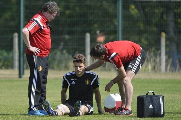 - BORDEAUX, FRANCE: Belgium s Thomas Meunier pictured during a training session on the fifth day of the training camp of Belgian national soccer team The Red Devils in Bordeaux, France, Friday 05 June 2015. The Devils are preparing for a friendly game against France and a Euro 2016 qualification game against Wales. DIRKxWAEM  x04637013x