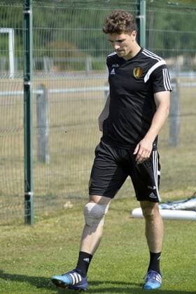 - BORDEAUX, FRANCE: Belgium s Thomas Meunier pictured during a training session on the fifth day of the training camp of Belgian national soccer team The Red Devils in Bordeaux, France, Friday 05 June 2015. The Devils are preparing for a friendly game against France and a Euro 2016 qualification game against Wales. DIRKxWAEM  x04637017x