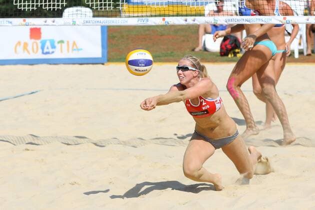 Beach volleyball Beachvolleyball - FIVB Major Series 2015 POREC,CROATIA,06.JUN.15 - BEACH VOLLEYBALL - FIVB Major Series, women. Image shows Ekaterina Birlova (RUS). GEPAxpictures xMaticxKlansek