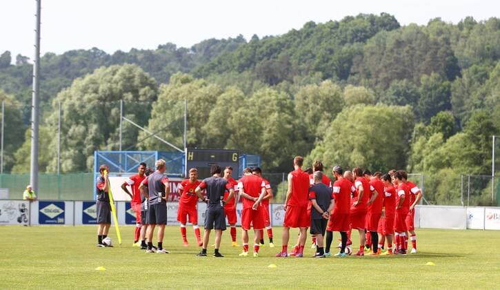 SOCCER - OEFB, team training course STEGERSBACH,AUSTRIA,05.JUN.15 - SOCCER - OEFB, Oesterreichischer Fussball-Bund, team training course. Image shows the team of Austria. GEPAxpictures xCh.xKelemen