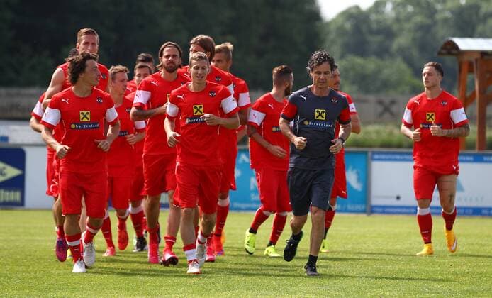 SOCCER - OEFB, team training course STEGERSBACH,AUSTRIA,05.JUN.15 - SOCCER - OEFB, Oesterreichischer Fussball-Bund, team training course. Image shows the team of Austria. GEPAxpictures xCh.xKelemen
