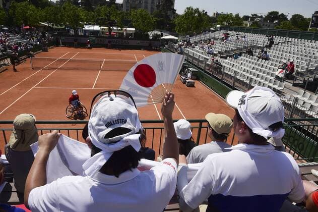Shingo Kunieda (jpn) ambiance supporters japonais TENNIS : Roland Garros 2015 - French Open - Finale Fauteuil homme - Internationaux de France - 05 06 2015 