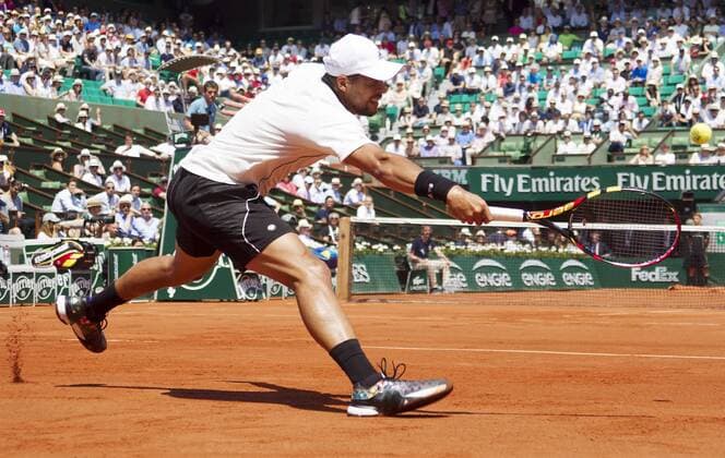 TENNIS - ATP Tennis Herren French Open 2015 PARIS,FRANCE,05.JUN.15 - TENNIS - ATP World Tour, Grand Slam, Roland Garros, French Open. Image shows Jo-Wilfried Tsonga (FRA). GEPAxpictures xMatthiasxHauer