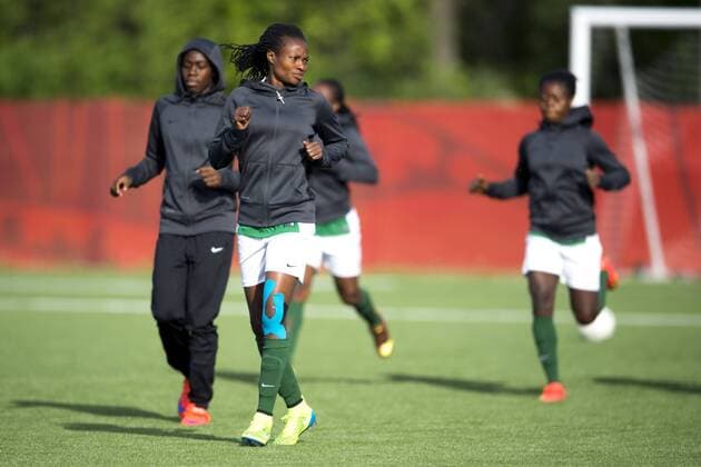 June 5, 2015 - Winnipeg - Nigerias Perpetua Nkwocha during practice session of Nigeria. kod CS 57669 News - June 5, 2015  - ZUMAb138