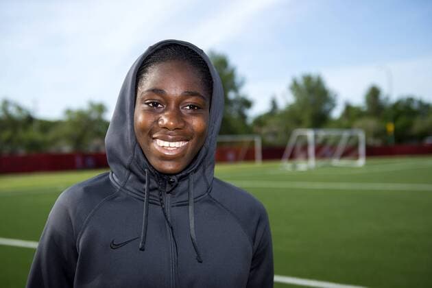 June 5, 2015 - Winnipeg - Nigerias Asisat Oshoala during practice session of Nigeria. kod CS 57669 News - June 5, 2015  - ZUMAb138