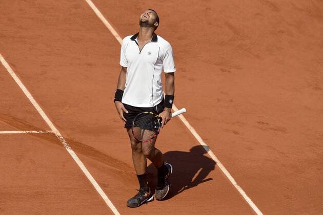 deception de Jo Wilfried Tsonga (fra) TENNIS : Roland Garros 2015 - French Open - semifinal - Internationaux de France - 05 06 2015 