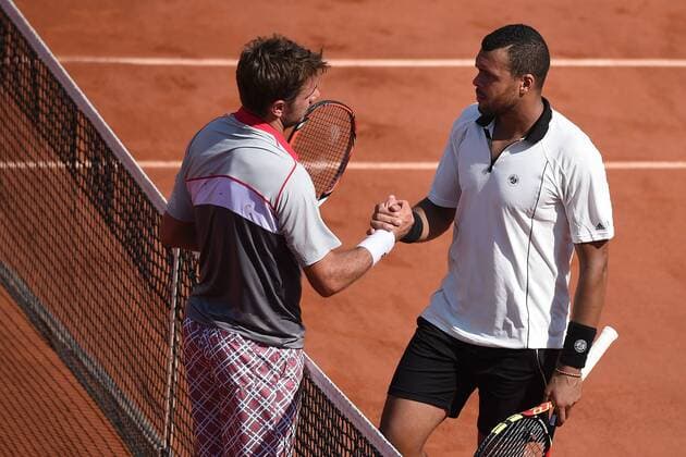 Stan Wawrinka (SUI) Jo Wilfried Tsonga (FRA) TENNIS : Roland Garros 2015 - Internationaux de France - 05 06 2015 TennisMagazine 