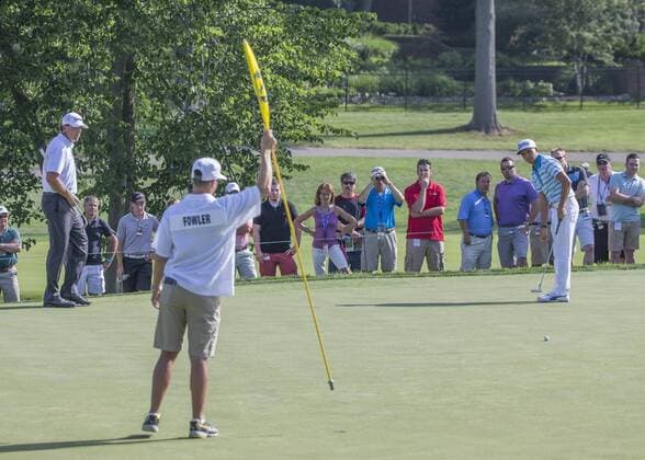 June 05 2015: Rickie Fowler putting during the second round of the Memorial Tournament held at the Muirfield Village Golf Club in Dublin, Ohio. GOLF: JUN 05 PGA Golf Herren - the Memorial Tournament - Second Round Icon150605027 EDITORIAL USE ONLY