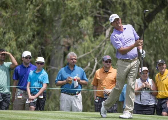 June 05 2015: Jason Dufner teeing off during the second round of the Memorial Tournament held at the Muirfield Village Golf Club in Dublin, Ohio. GOLF: JUN 05 PGA Golf Herren - the Memorial Tournament - Second Round Icon150605047 EDITORIAL USE ONLY