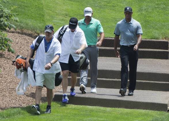 June 05 2015: Tiger Wood and Jason Day walking during the second round of the Memorial Tournament held at the Muirfield Village Golf Club in Dublin, Ohio. GOLF: JUN 05 PGA Golf Herren - the Memorial Tournament - Second Round Icon150605049 EDITORIAL USE ONLY