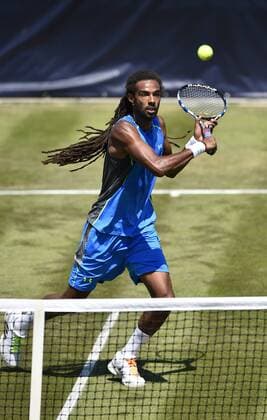 Aktion Dustin Brown (GER) Qualifikation 06.06.2015 Tennis Mercedes-Cup Stuttgart Weißenhof TC Weissenhof Mercedescup Mercedes Cup 06.06..-14.06.2015 Mercedes-Cup Stuttgart Weißenhof 2015