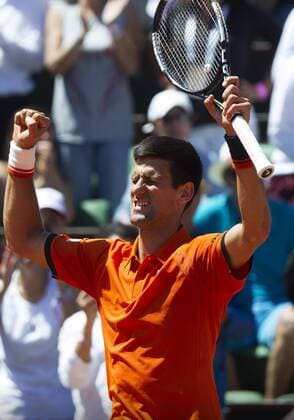 TENNIS - ATP Tennis Herren French Open 2015 PARIS,FRANCE,06.JUN.15 - TENNIS - ATP World Tour, Grand Slam, Roland Garros, French Open. Image shows the rejoicing of Novak Djokovic (SRB). GEPAxpictures xMatthiasxHauer