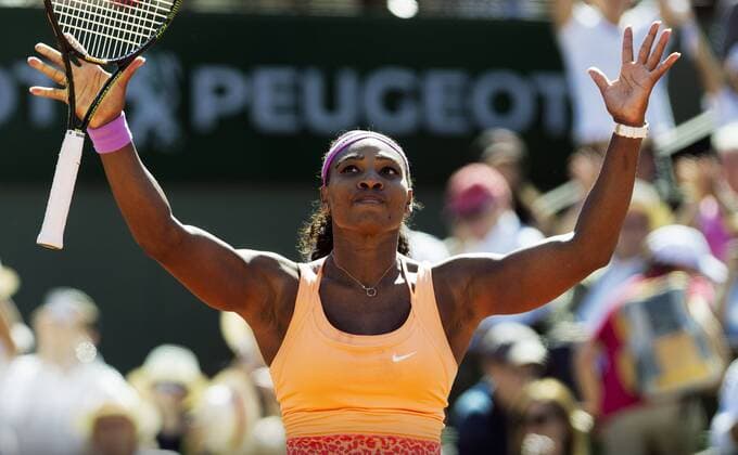 TENNIS - WTA Tennis Damen French Open 2015 PARIS,FRANCE,06.JUN.15 - TENNIS - WTA Tour, Grand Slam, Roland Garros, French Open, final. Image shows the rejoicing of Serena Williams (USA). GEPAxpictures xMatthiasxHauer