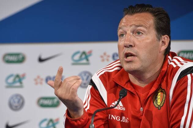- PARIS, FRANCE: Belgium s head coach Marc Wilmots pictured during a press conference PK Pressekonferenz in the Stade de France in Paris, ahead of the friendly game tomorrow against France, Saturday 06 June 2015. The Devils are preparing for a friendly game against France tomorrow and a Euro 2016 qualification game against Wales on Friday. DIRKxWAEM  x04637662x