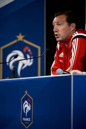 - PARIS, FRANCE: Belgium s head coach Marc Wilmots pictured during a press conference PK Pressekonferenz in the Stade de France in Paris, ahead of the friendly game tomorrow against France, Saturday 06 June 2015. The Devils are preparing for a friendly game against France tomorrow and a Euro 2016 qualification game against Wales on Friday. DIRKxWAEM  x04637664x