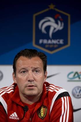 - PARIS, FRANCE: Belgium s head coach Marc Wilmots pictured during a press conference PK Pressekonferenz in the Stade de France in Paris, ahead of the friendly game tomorrow against France, Saturday 06 June 2015. The Devils are preparing for a friendly game against France tomorrow and a Euro 2016 qualification game against Wales on Friday. DIRKxWAEM  x04637657x