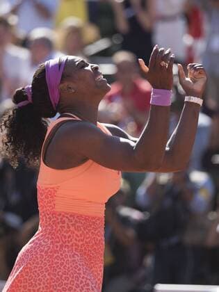 June 6, 2015 Serena Williams reacts after defeating Lucie Saferova of Czech Republic in the final of the women s singles at the French Open, Stade Roland Garros, Paris, France TENNIS: JUN 06 French Open Icon250150606290 EDITORIAL USE ONLY